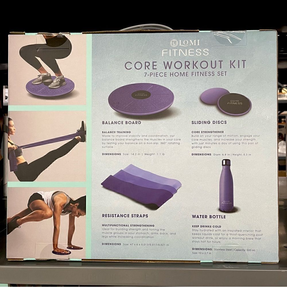 Lomi Fitness Core Workout Kit Seven-Piece Home Fitness Set - Picture 2 of 2